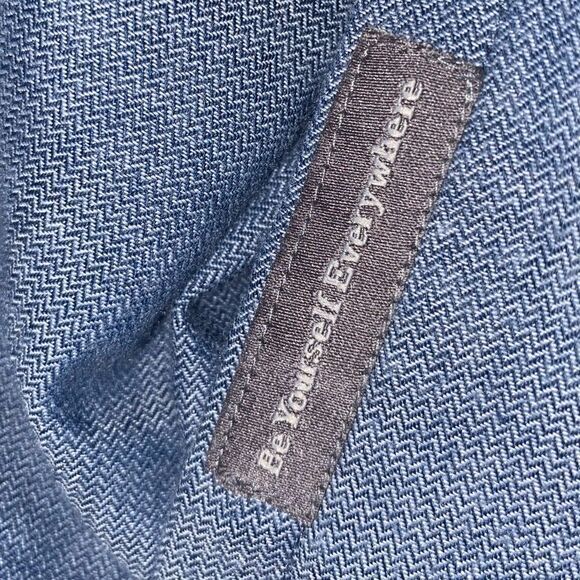 Toad&Co Wm’s Sz Lrg Chambray Blue Side Zipper Pockets Button Down Tunic Shirt - Picture 2 of 6